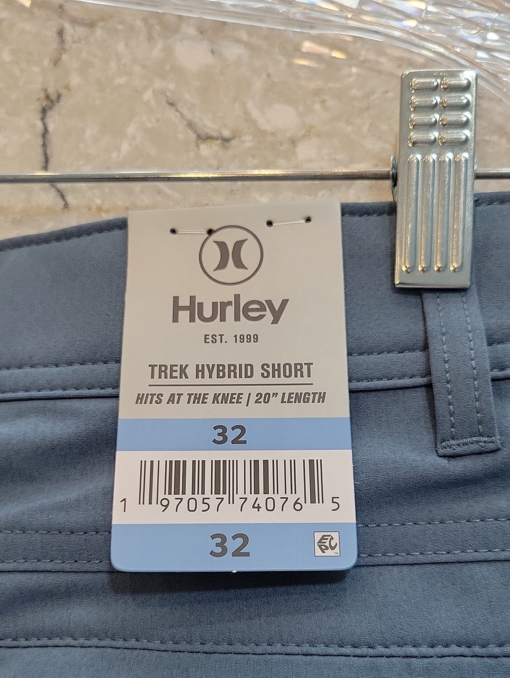 Hurley Men's Trek Hybrid Short Blue Size 32 NWT - Picture 9 of 10